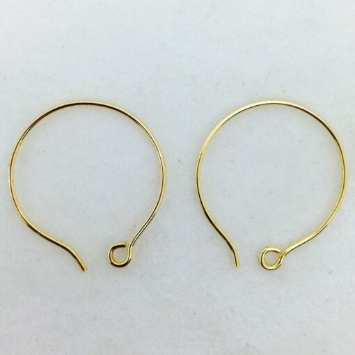 round bronze earwires, 10 pr