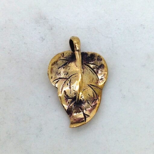 BP17 bronze leaf charm, 15x25mm | Saki Silver